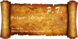 Pulger Tünde névjegykártya